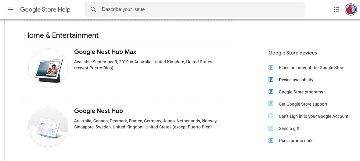 The Google Nest Hub Max release date.