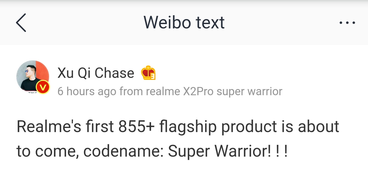 An executive confirms a realme Snapdragon 855 Plus phone, dubbed the realme X2 Pro.