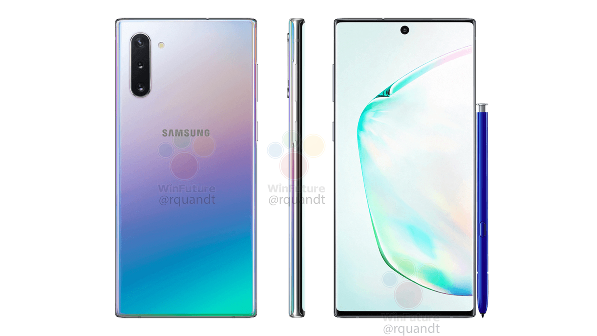 Samsung Galaxy Note 10 Silver Leaked Press Renders