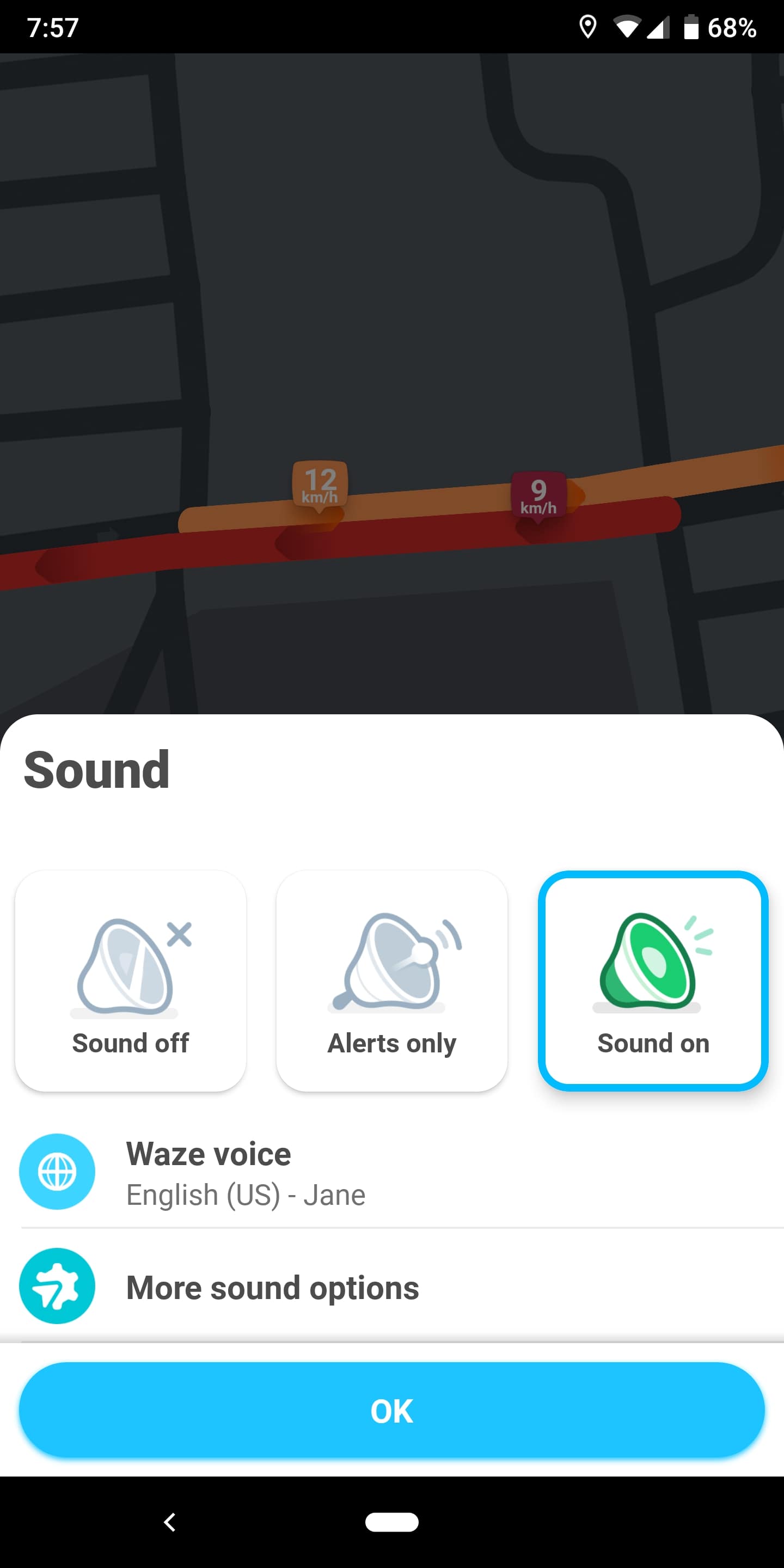 finding the waze voice settings