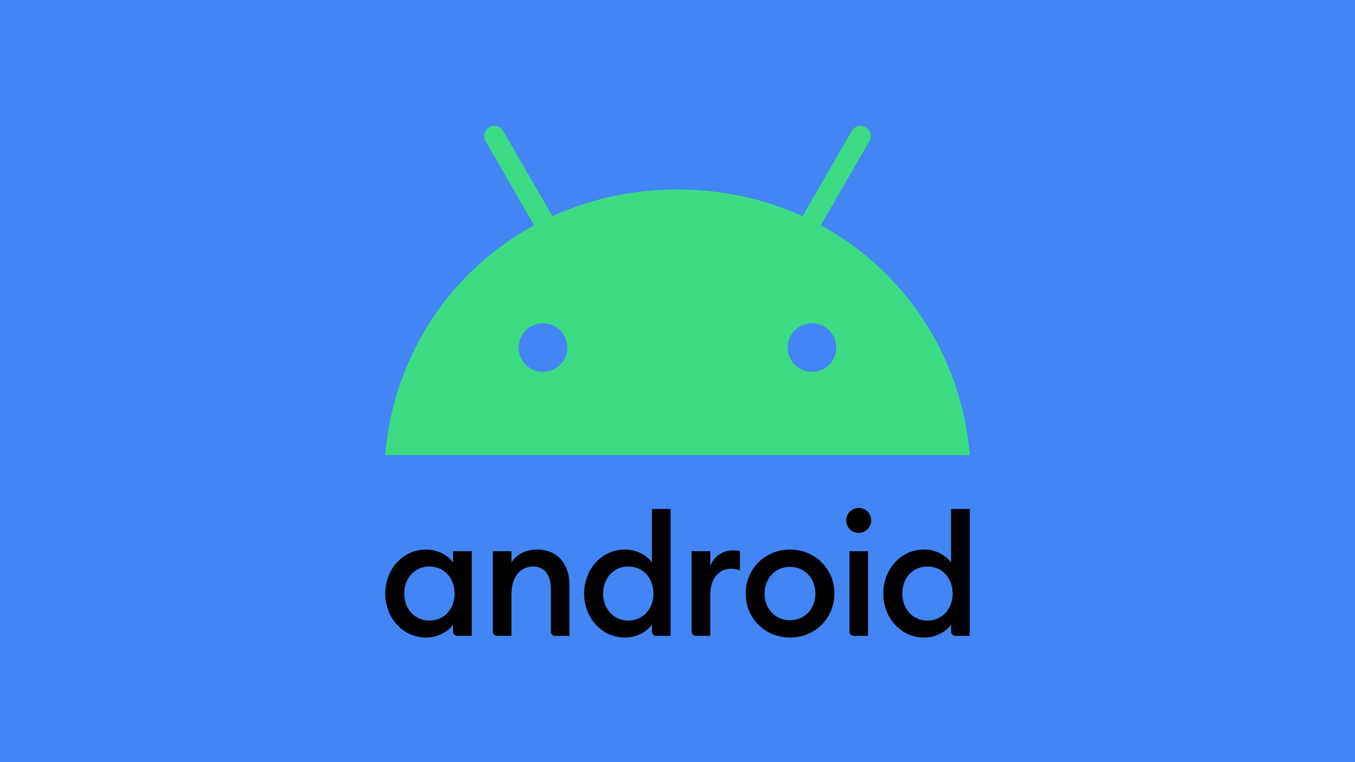 Android logo 2019 blue background