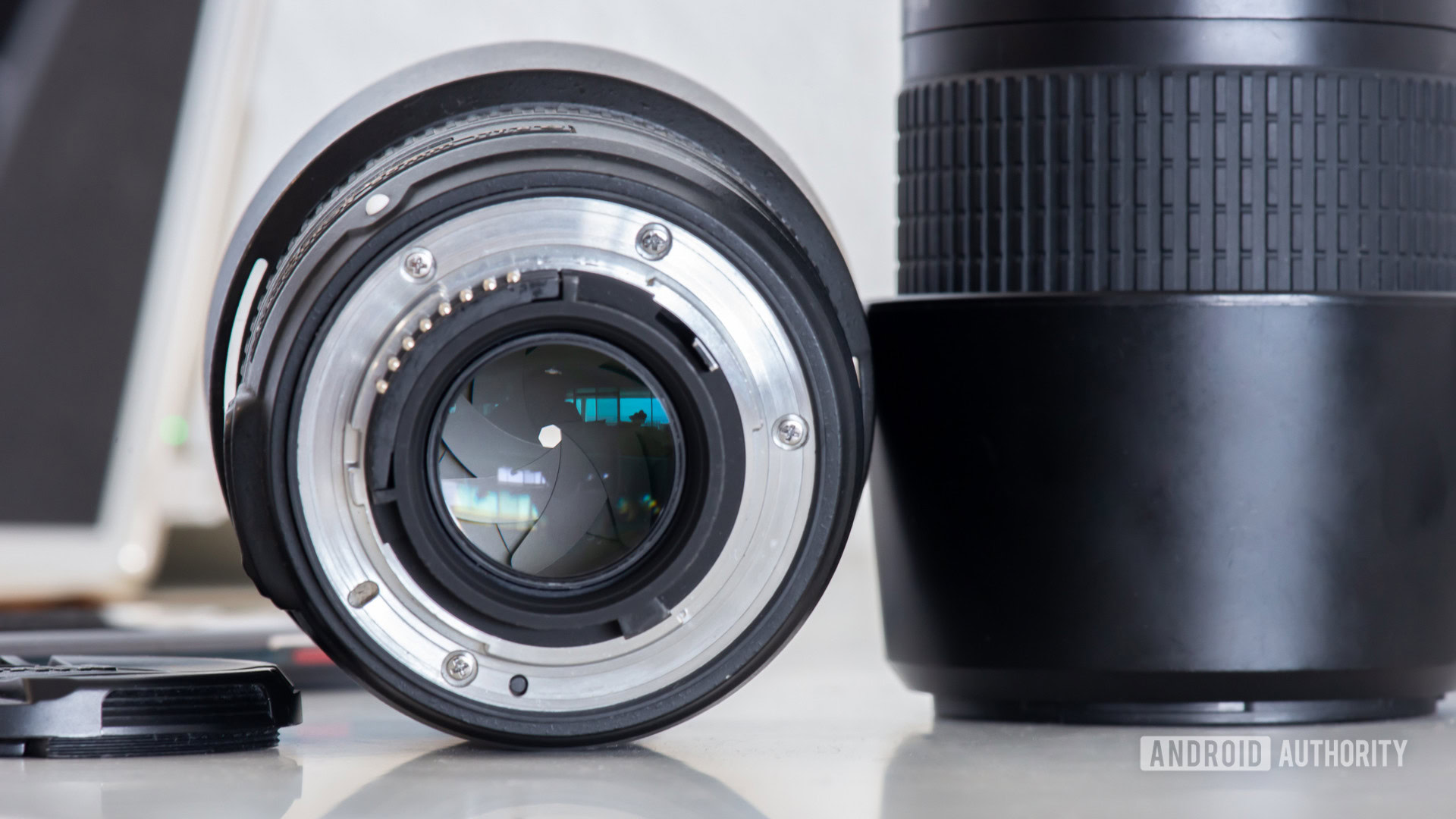 Camera lens showing shutter