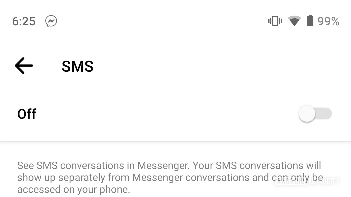Facebook Messenger SMS