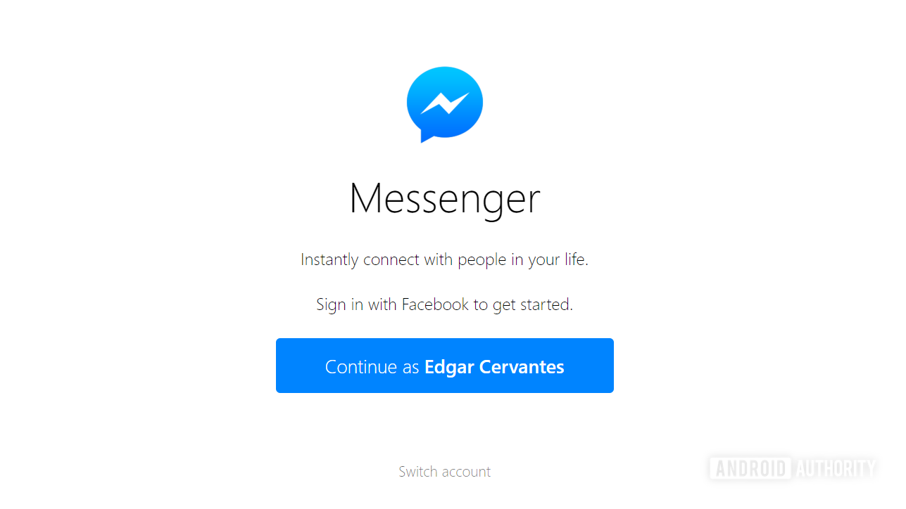 Facebook chat messenger sign in