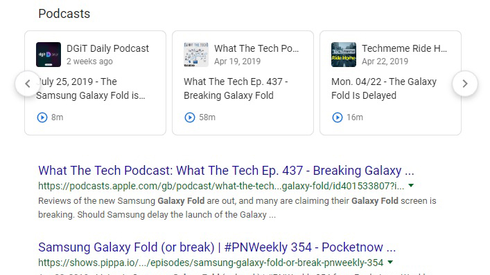 Google Podcasts Search