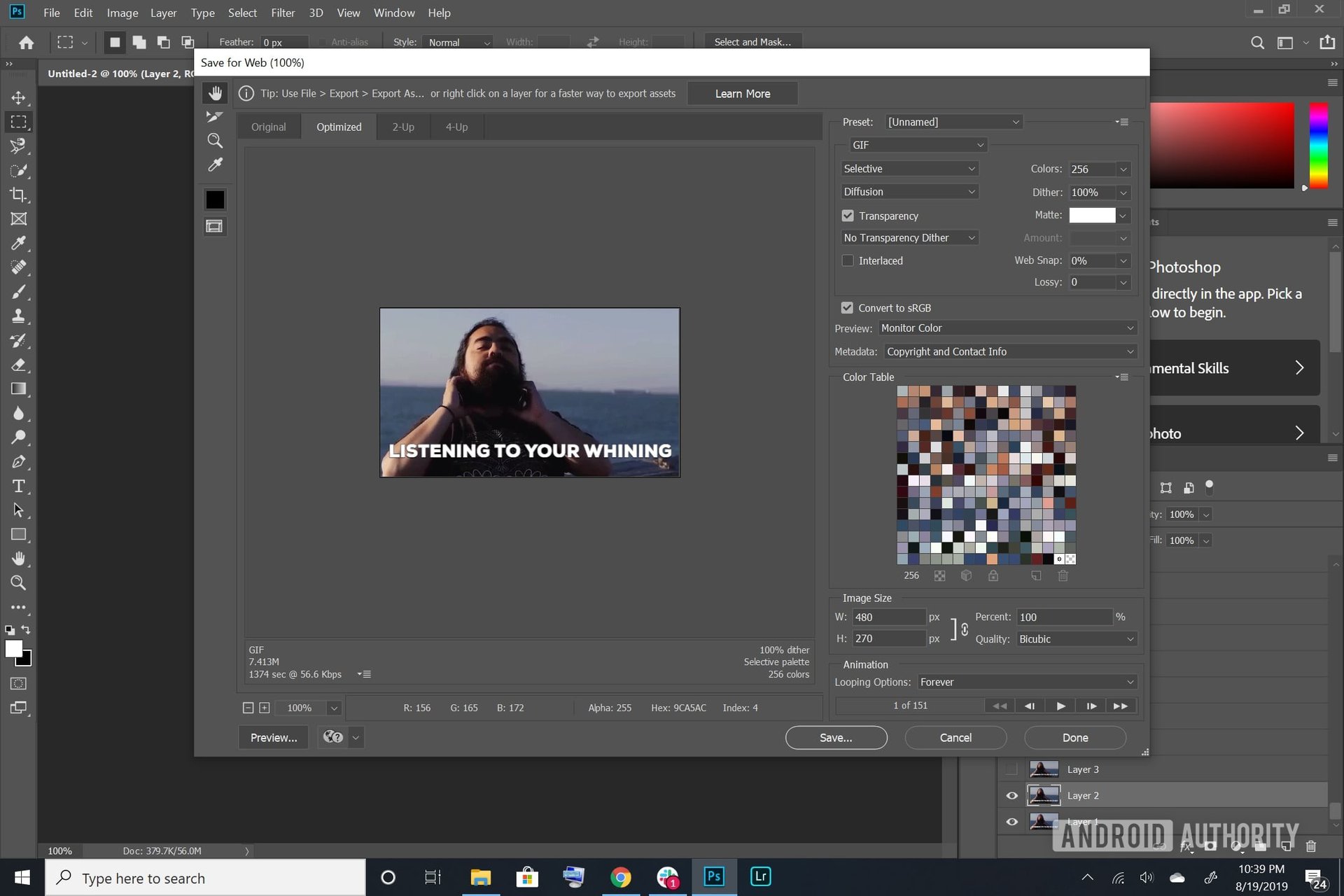 Making a GIF using Photoshop