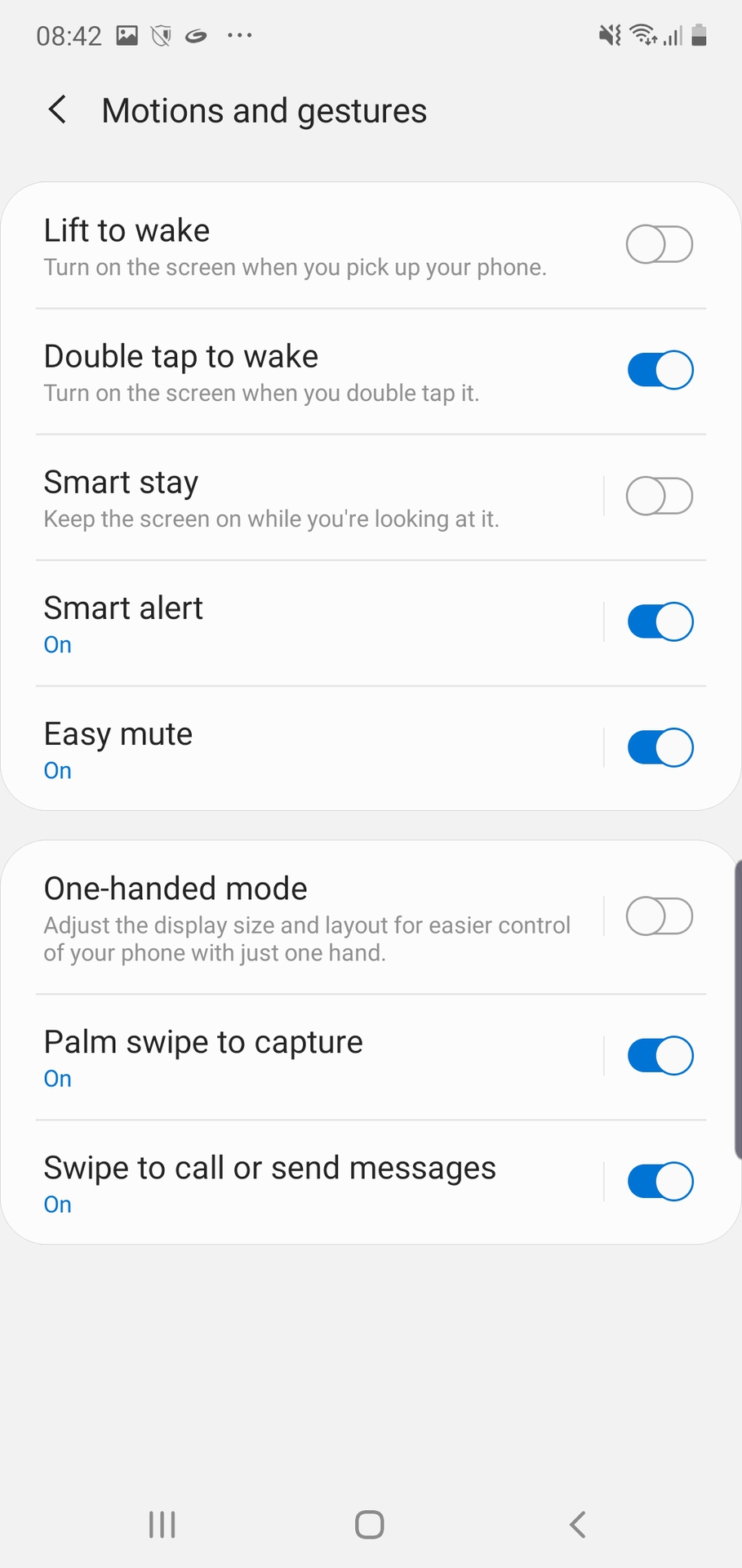Note 10 screenshots motion and gestures palm swipe to capture