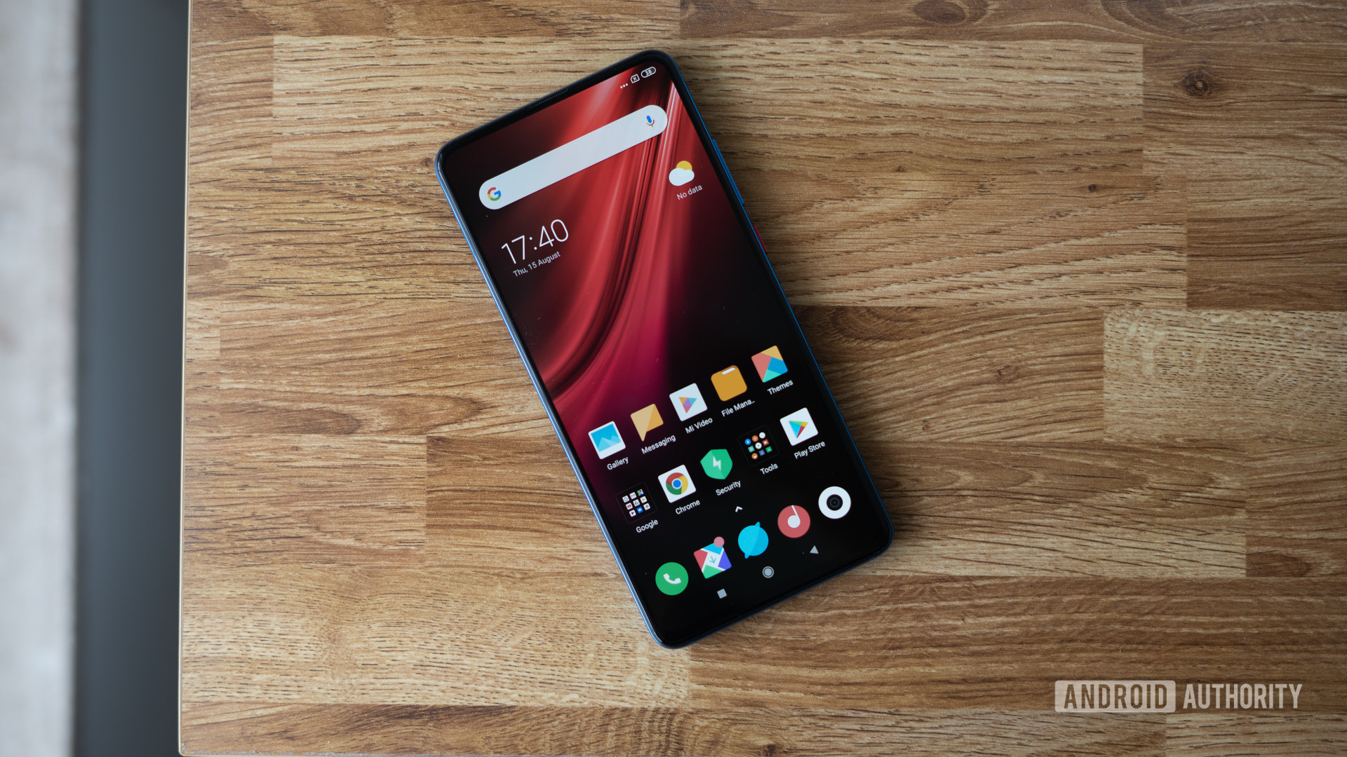 Redmi K20 showing front display and homescreen