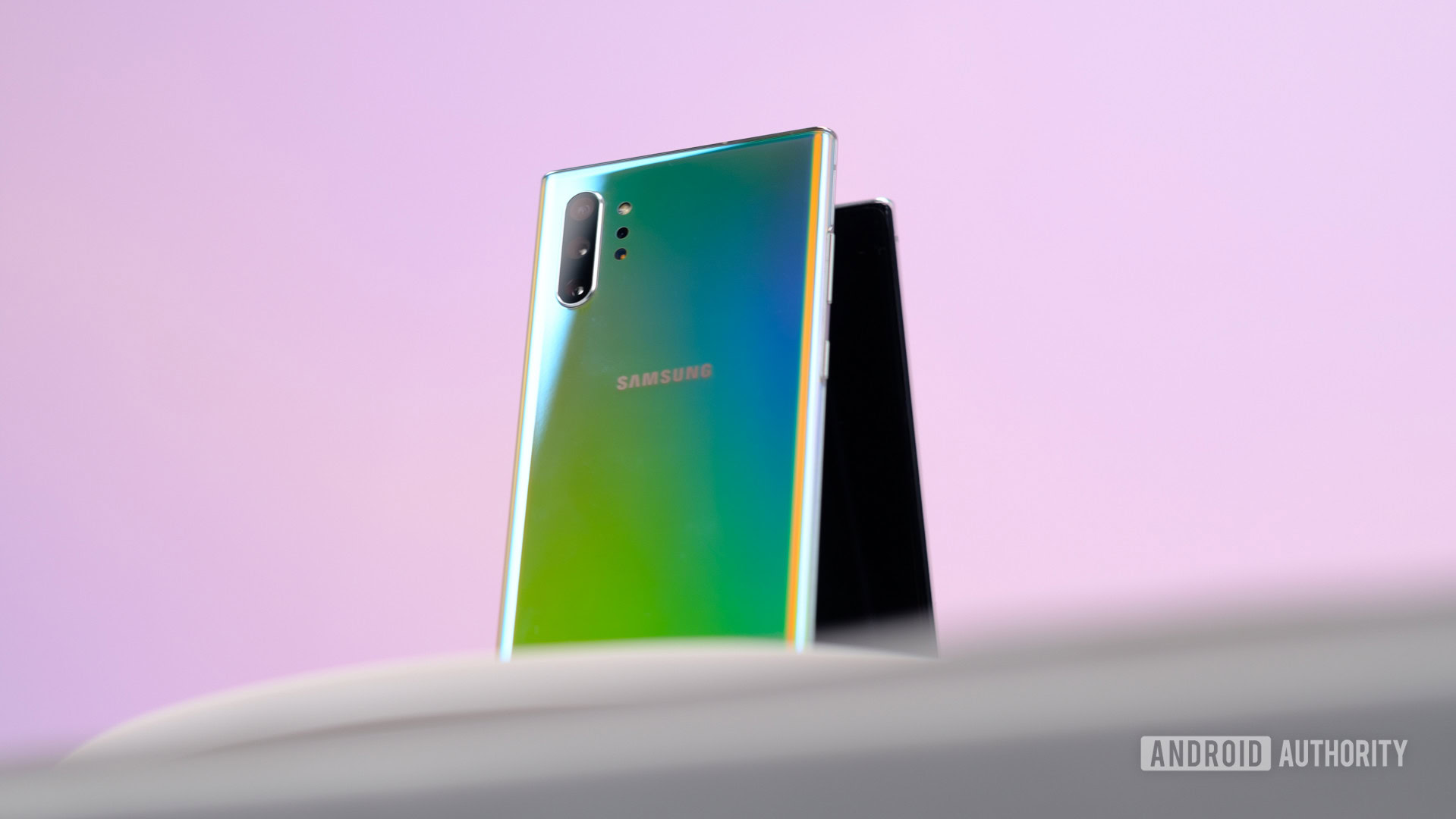 Samsung Galaxy Note 10 Plus Aura Glow back at angle 2