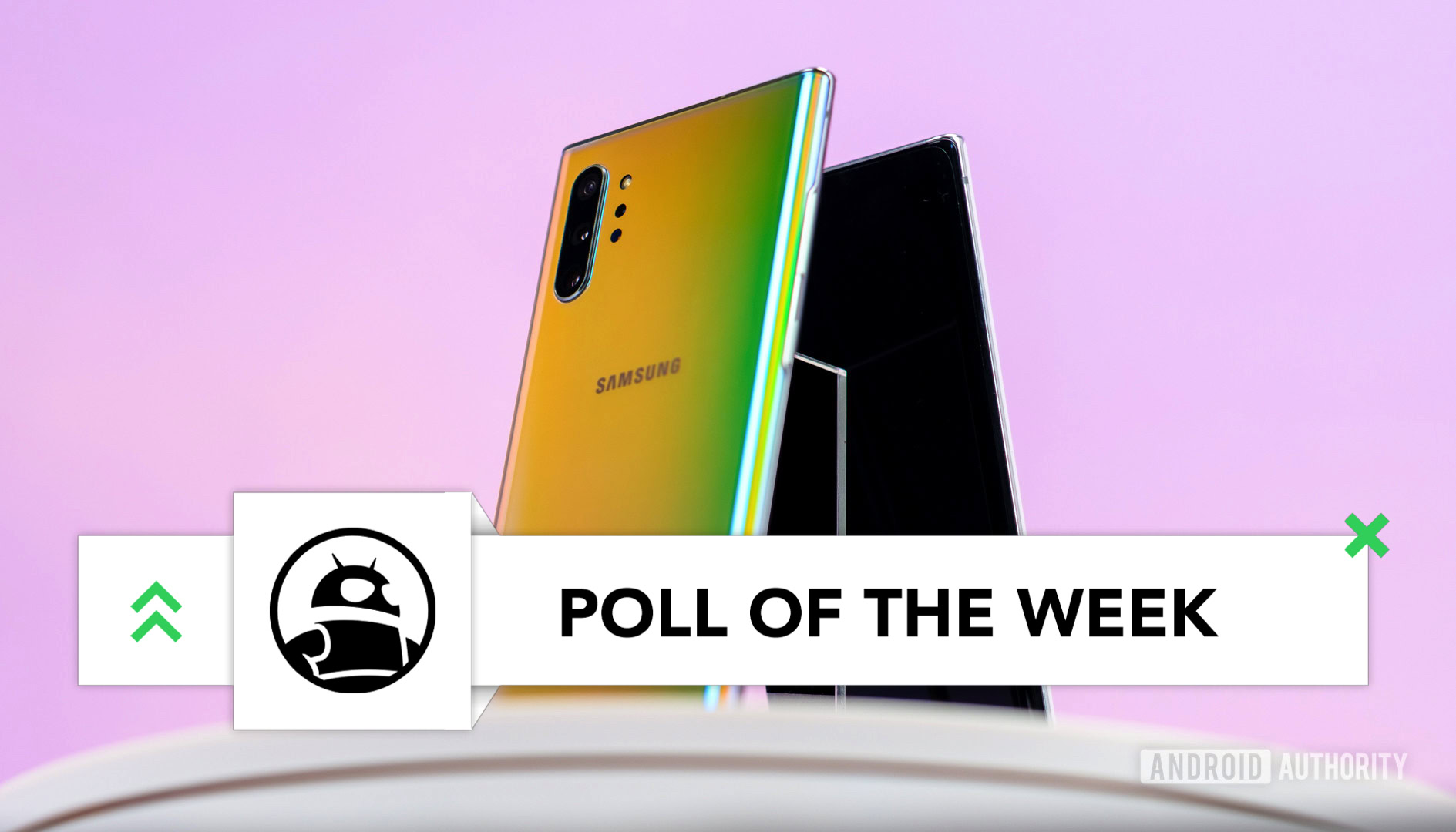 Samsung Galaxy Note 10 poll Plus Aura Glow back at angle imp