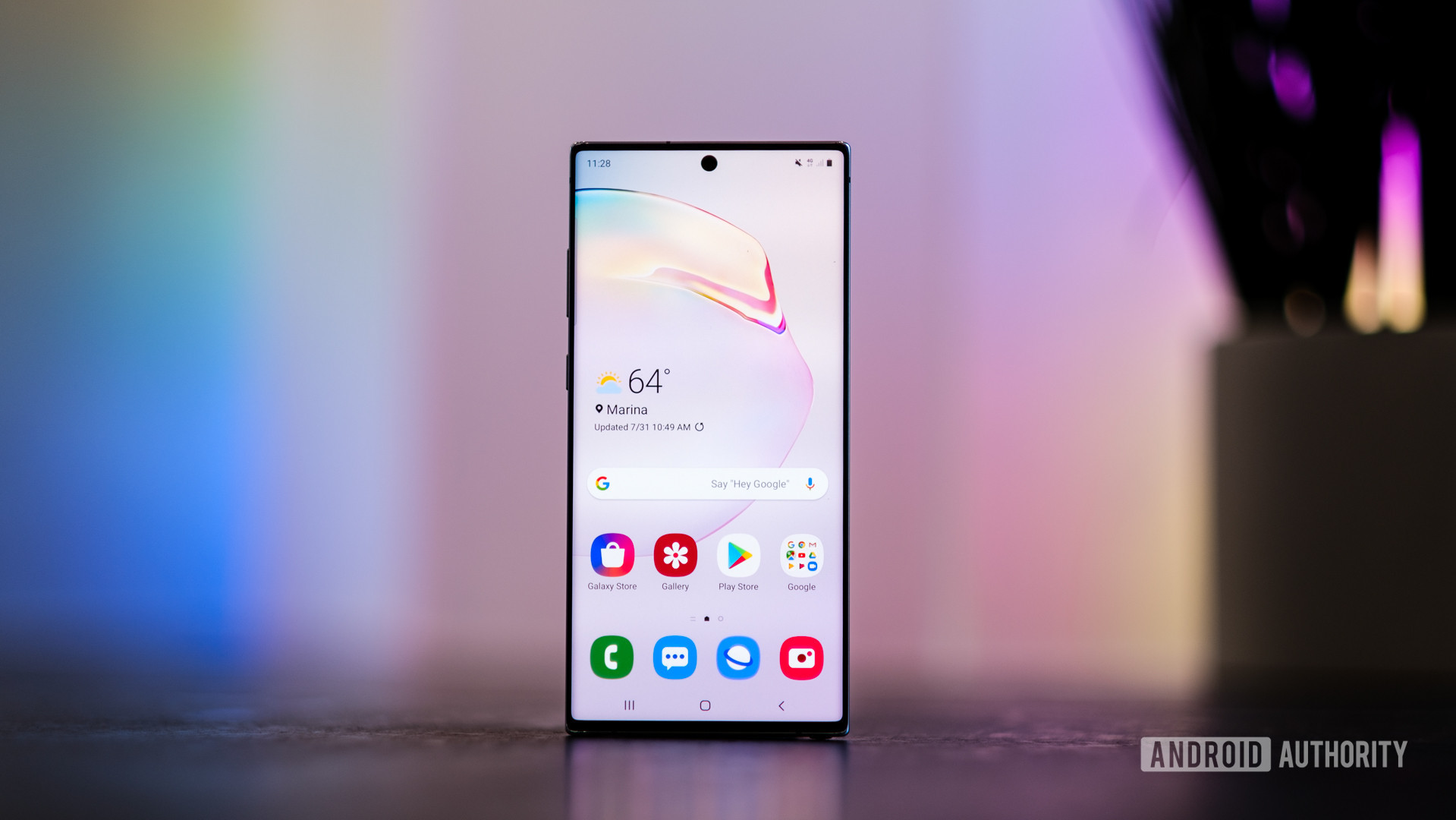 Samsung Galaxy Note 10 Plus showing the screen, powered by the Snapdragon 855, one of the best Android processors