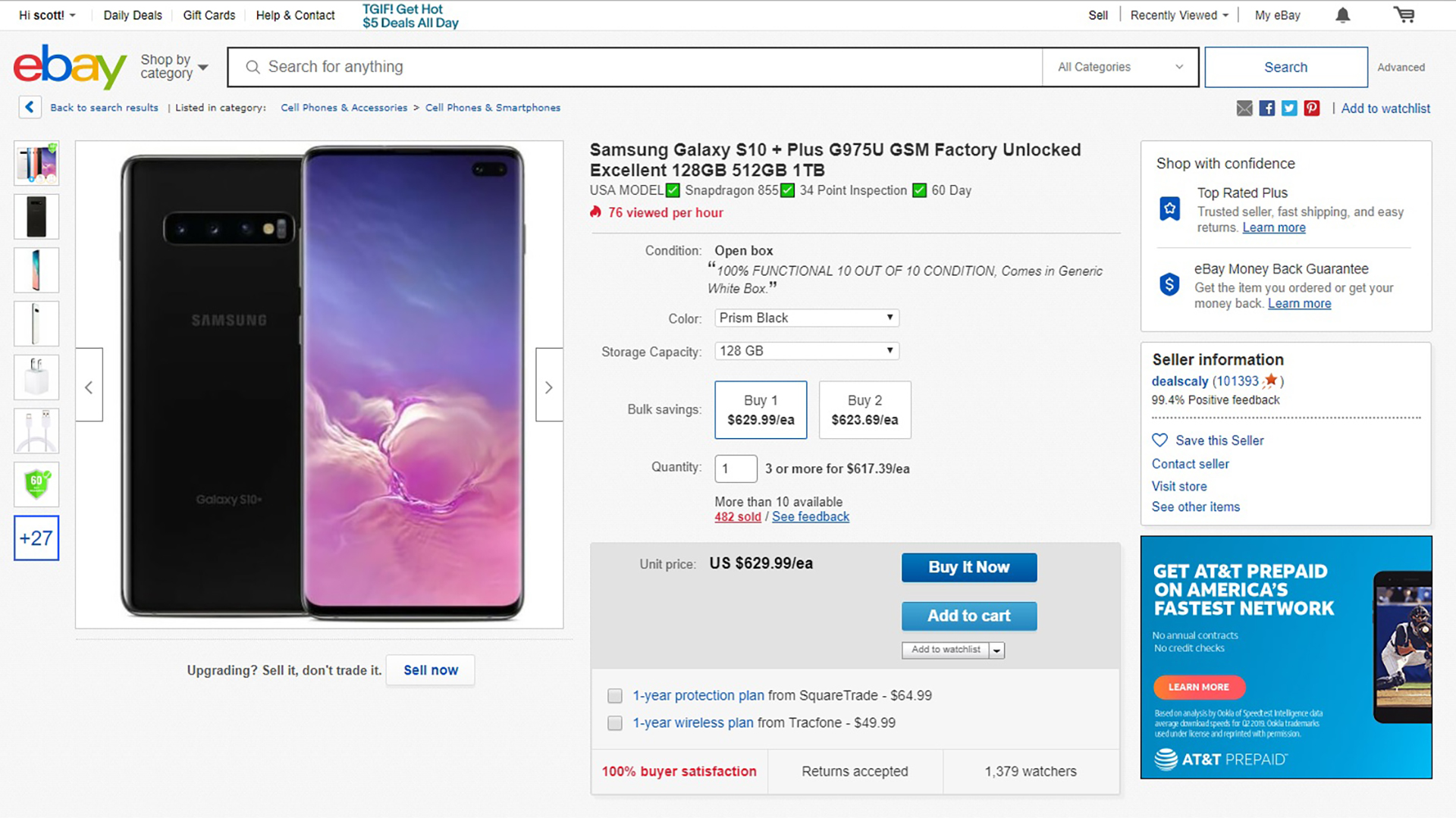 Samsung Galaxy S10 Plus deal August 2019