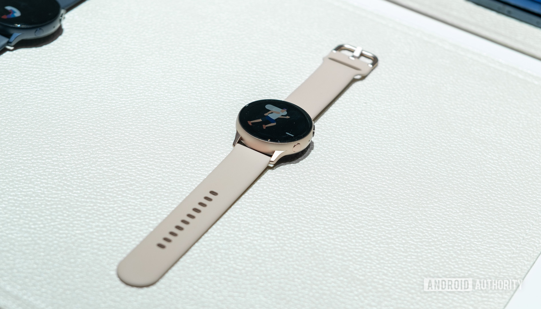 Samsung Galaxy Watch Active 2 at angle on table 2