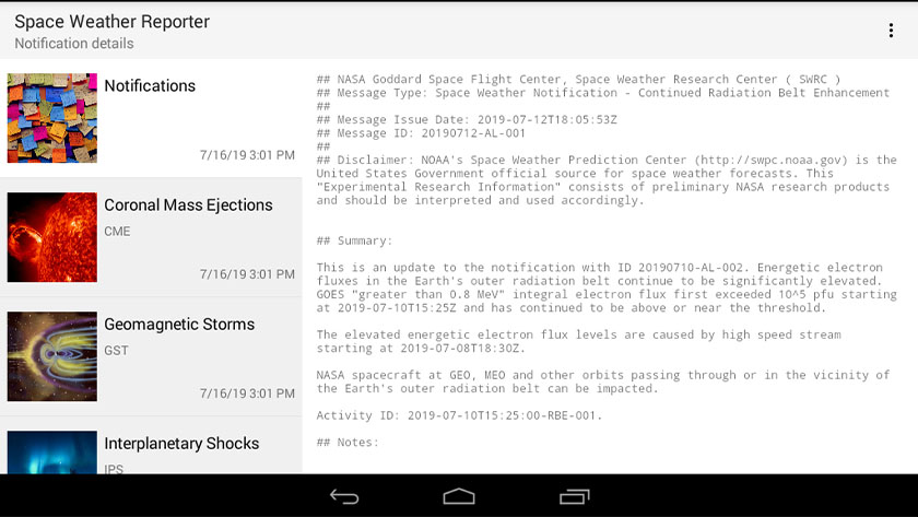 Space Weather Reporter is one of the best new android apps