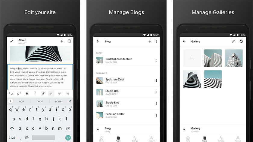 Squarespace is one of the best new android apps