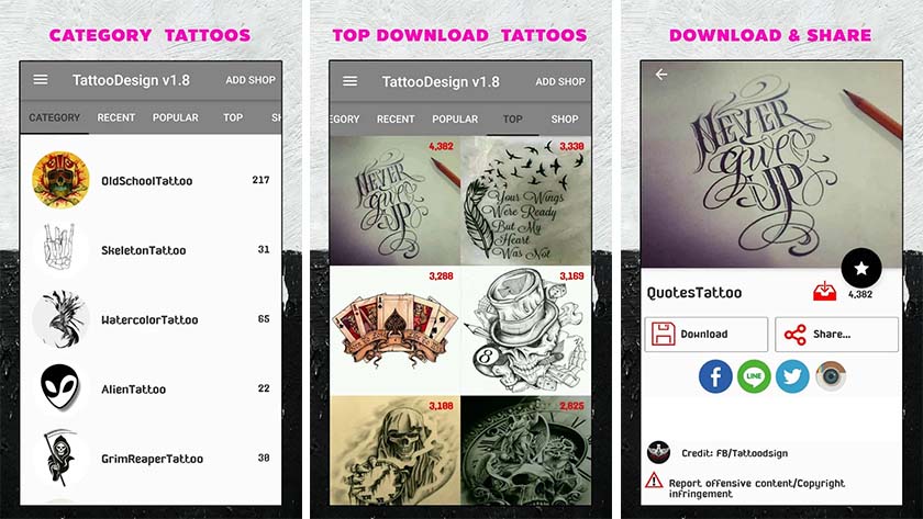 Tattoo Designs ist eine der besten Tattoo-Apps für Android