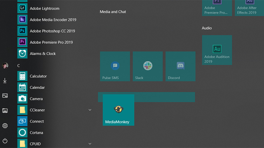 Windows 10 start menu Add Tile to Group