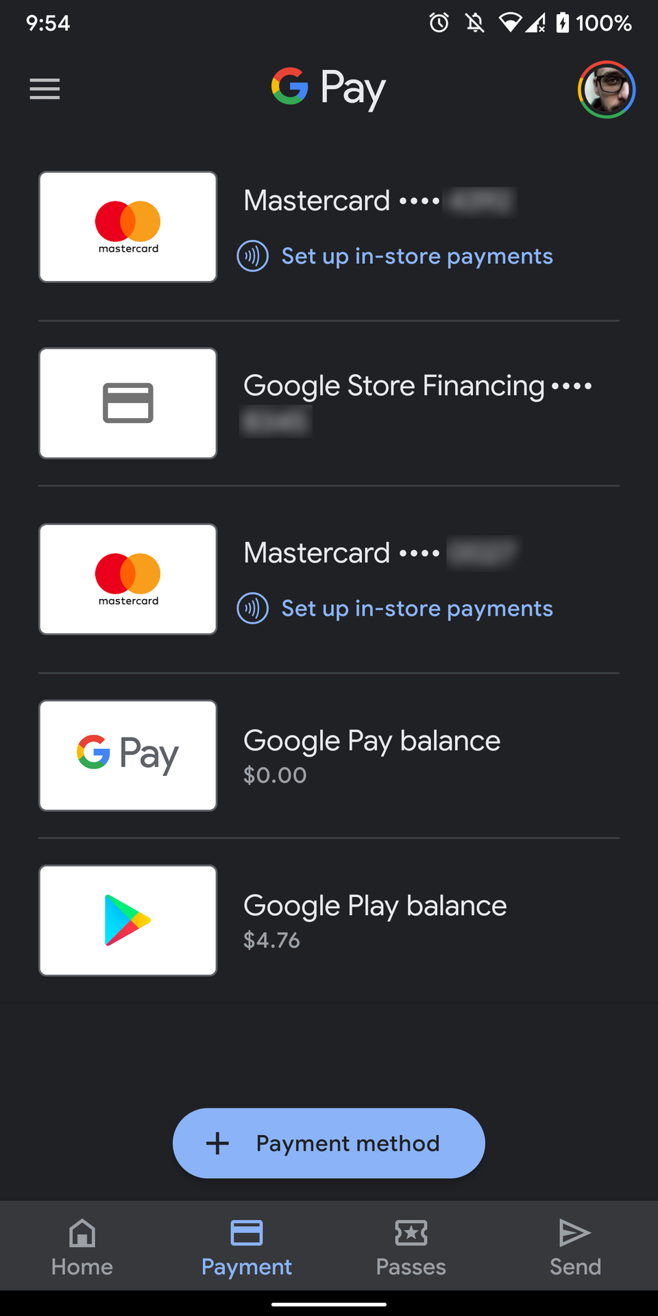 google pay dark mode screenshot 2
