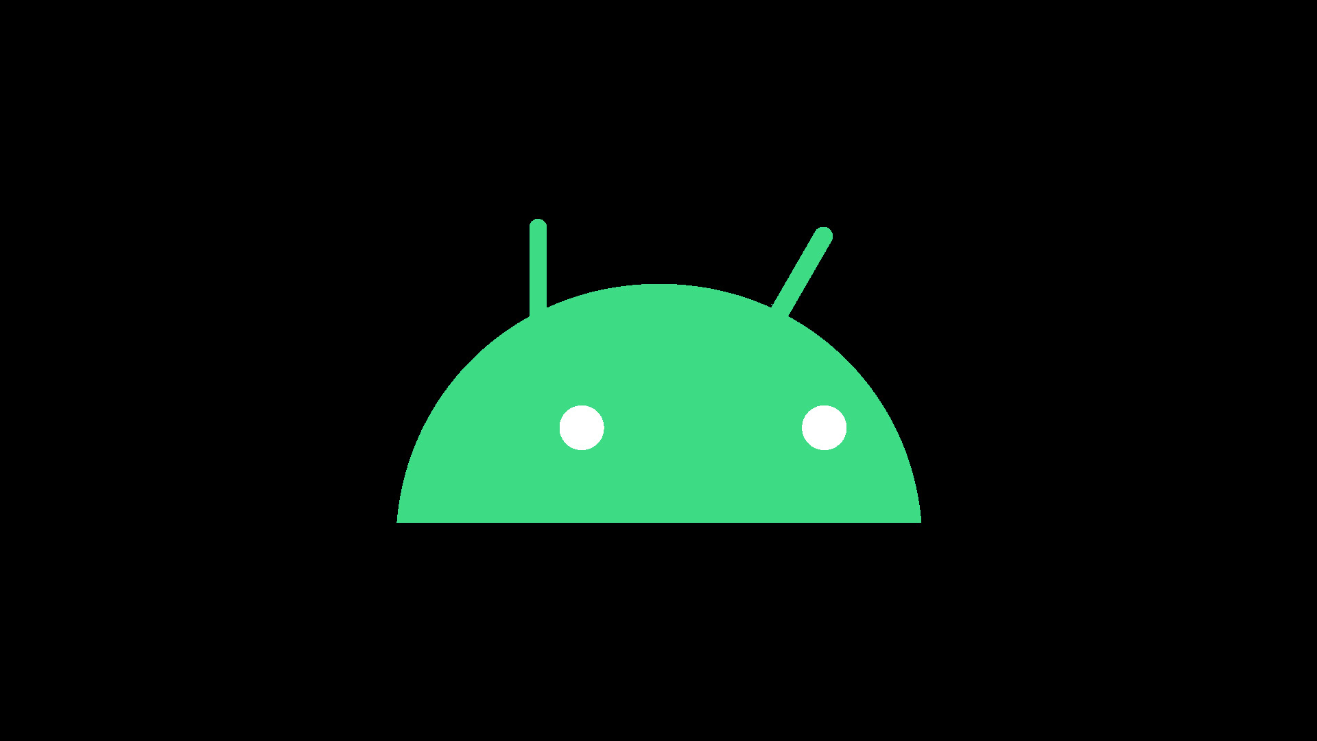 new android logo 2019 robot head black background