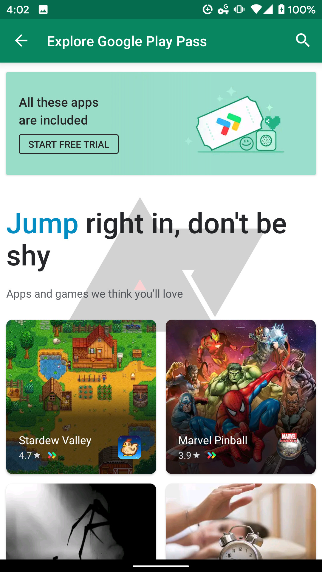 Games on Google Play Pass.