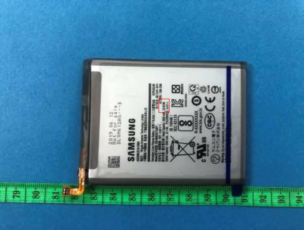 Samsung 6,000mAh battery, probably for the Samsung Galaxy M20S smartphone.