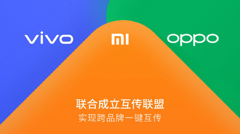 A poster announcing Xiaomi, Vivo, and Oppo's file sharing feature.
