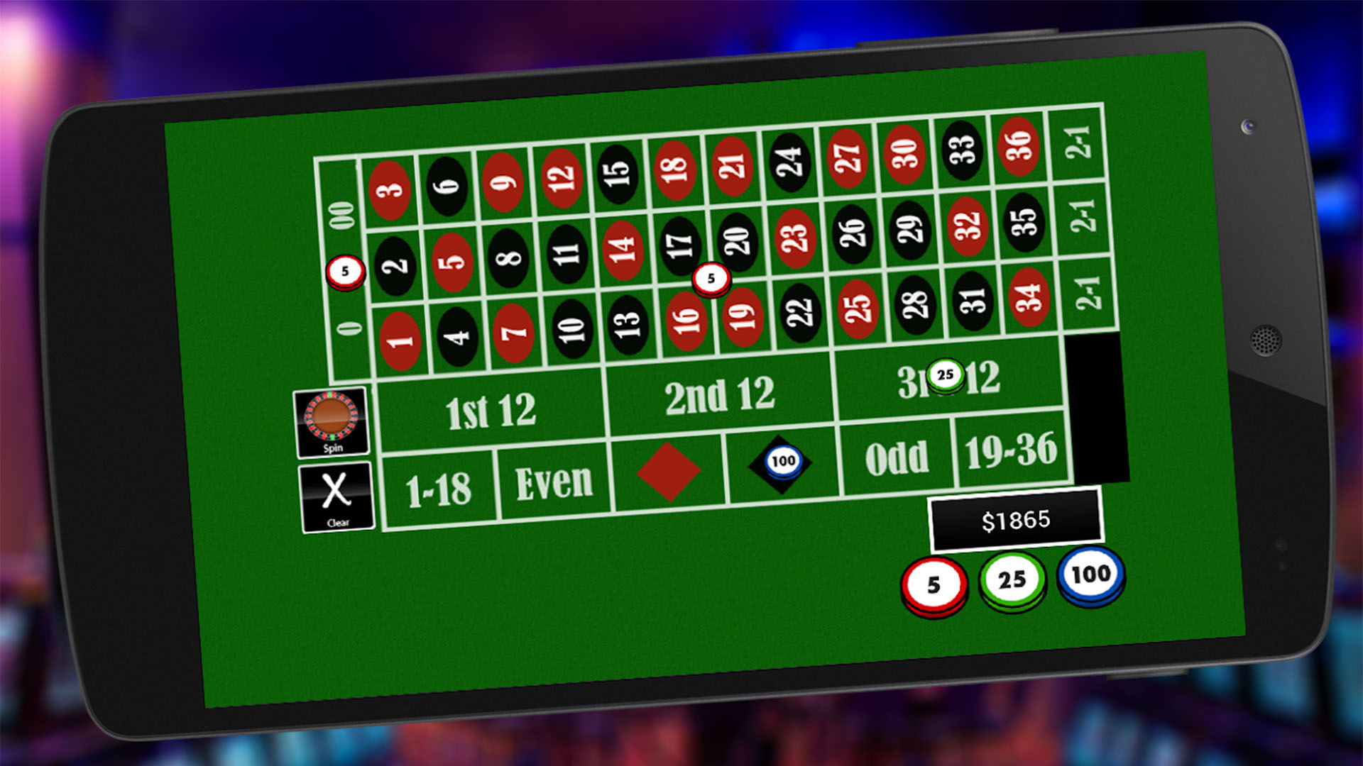 Capture d'écran du casino 25 en 1 2020