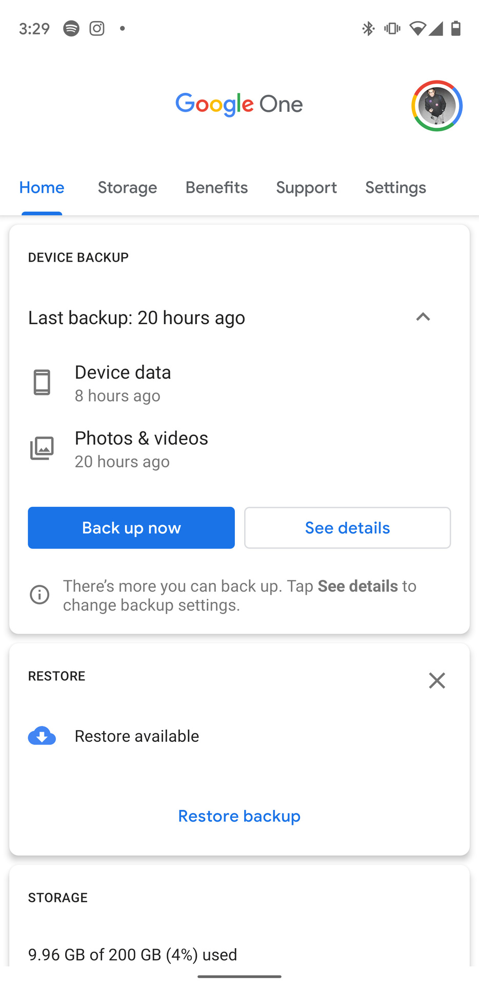 Google One automatic phone backup 1