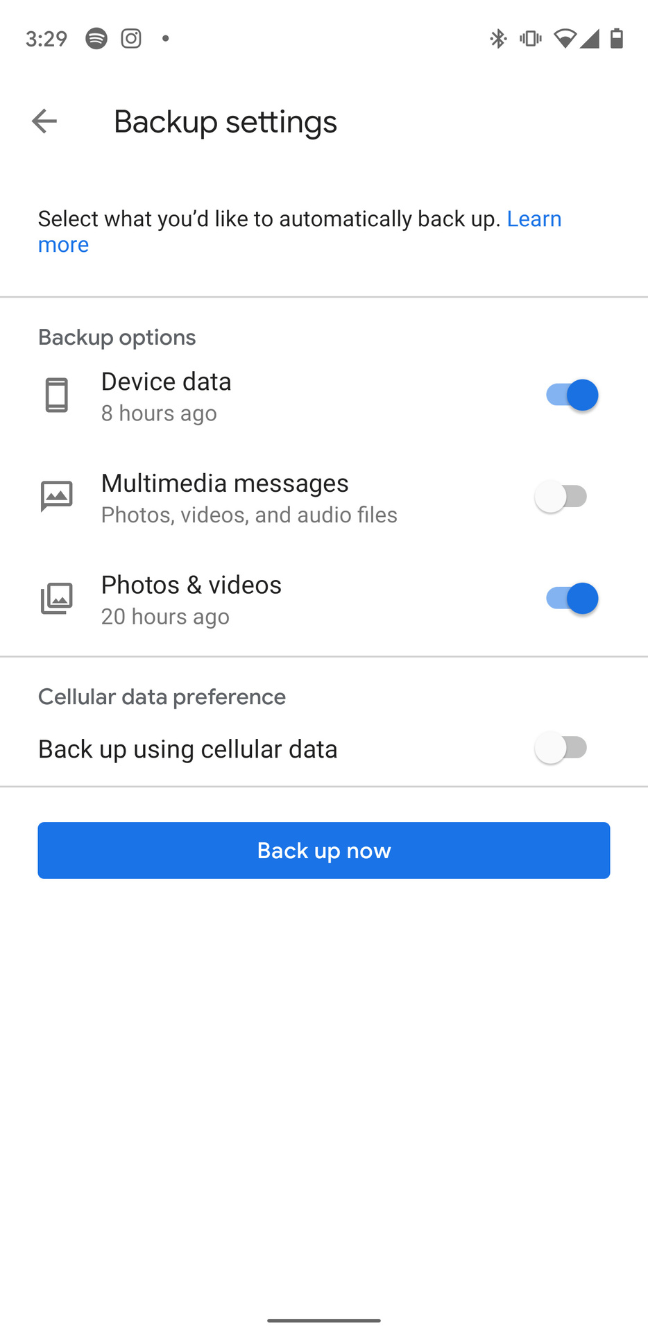 Google One automatic phone backup 2