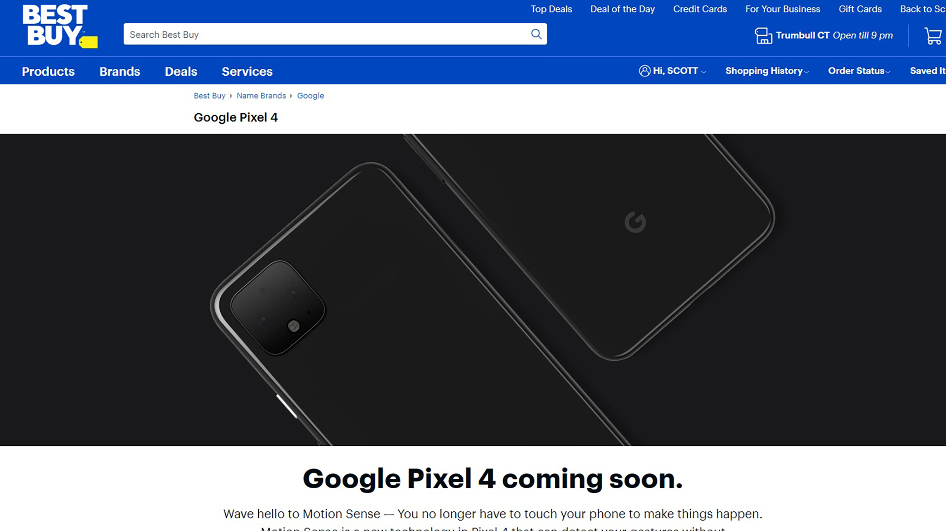 Google Pixel 4 Best Buy Summary Page