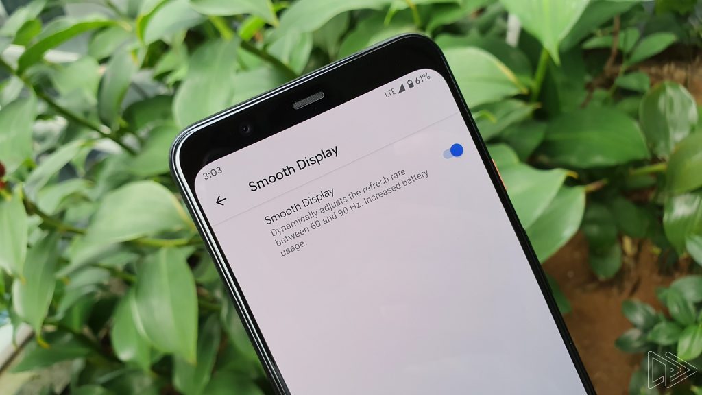 Google Pixel 4 Smooth Display