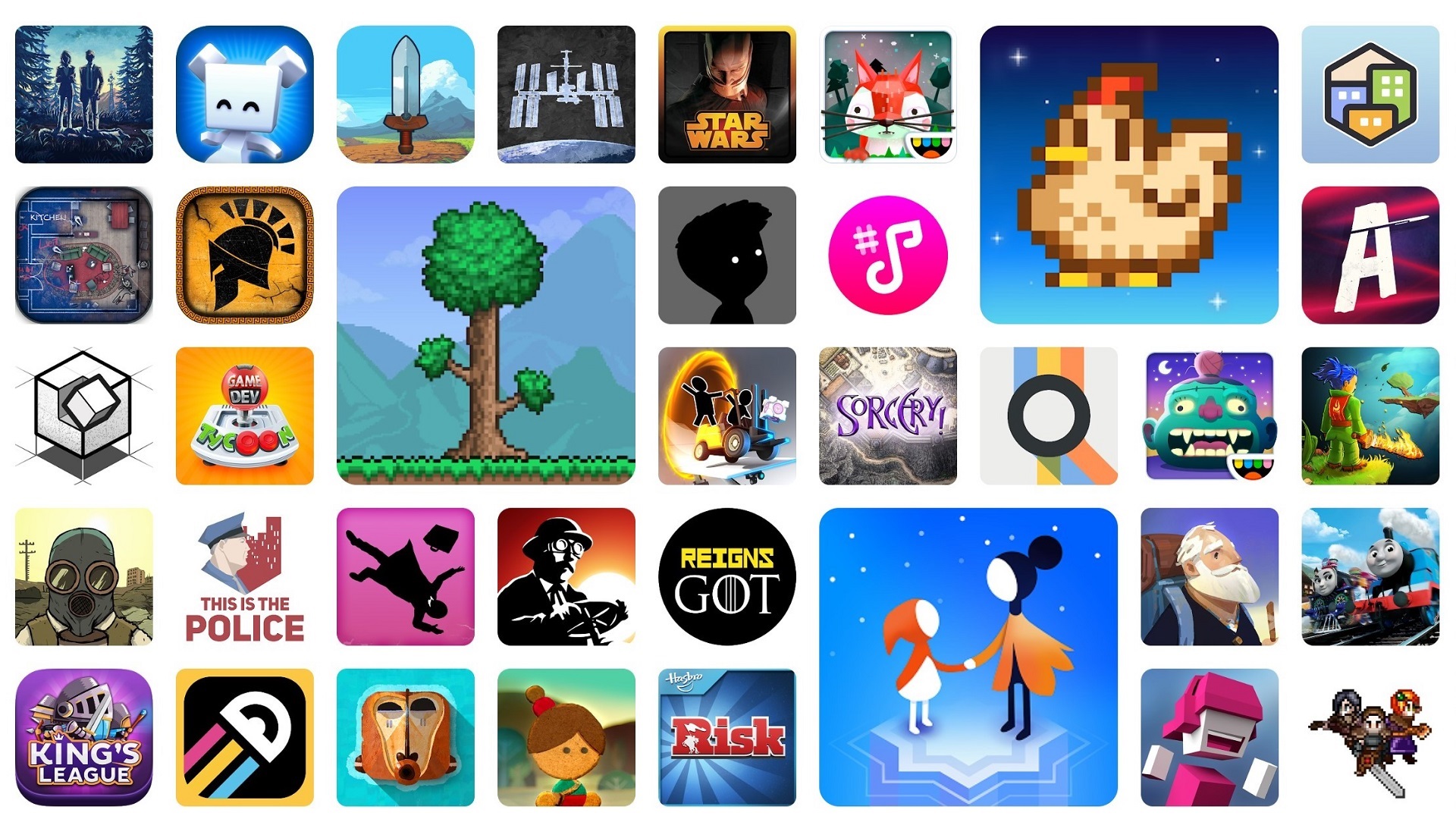  The full list of included game and app titles