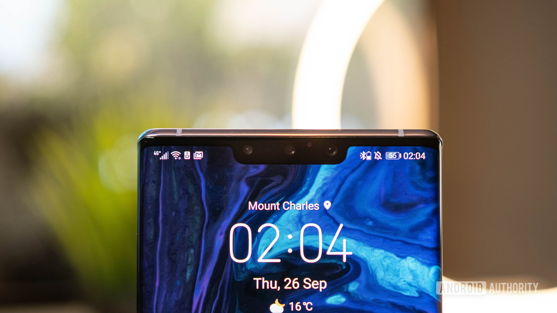 HUAWEI Mate 30 Pro Direct front shot of notch