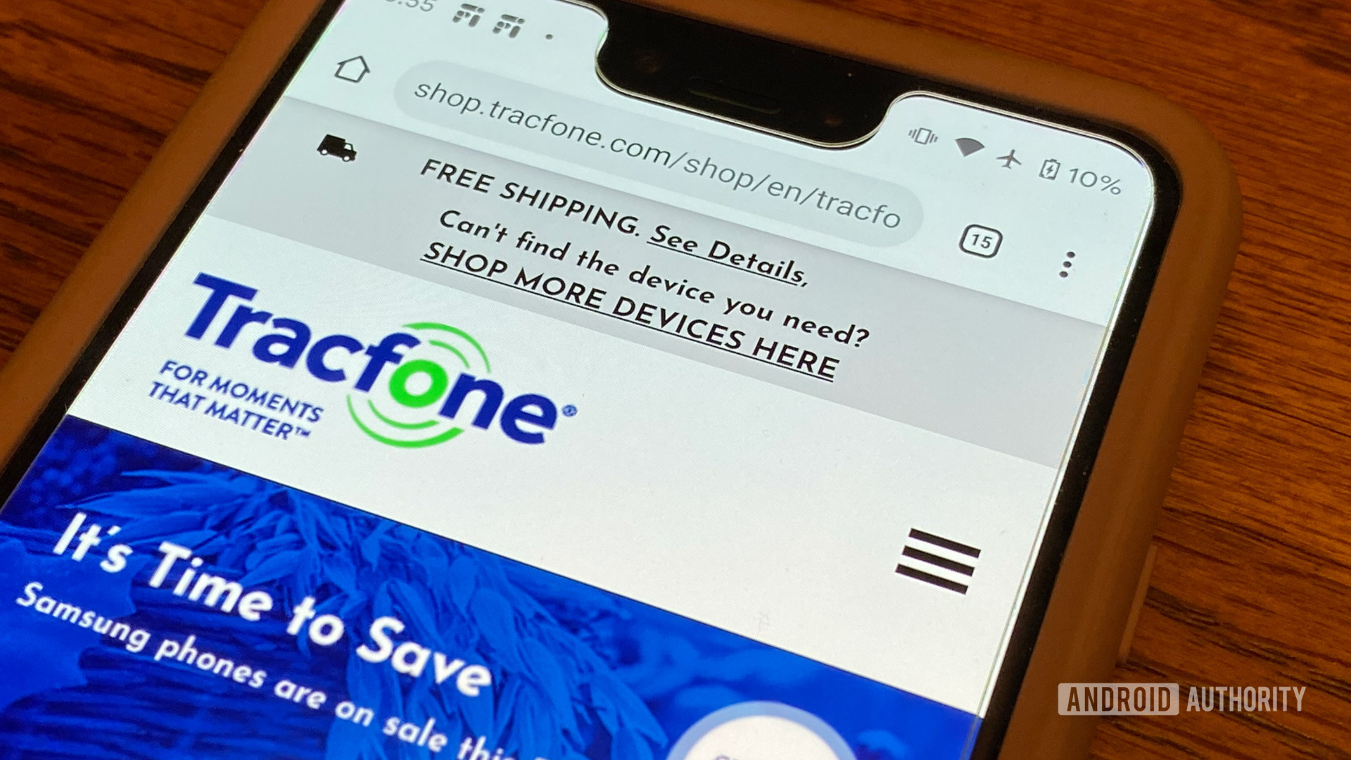 Image of the Tracfone Wireless website