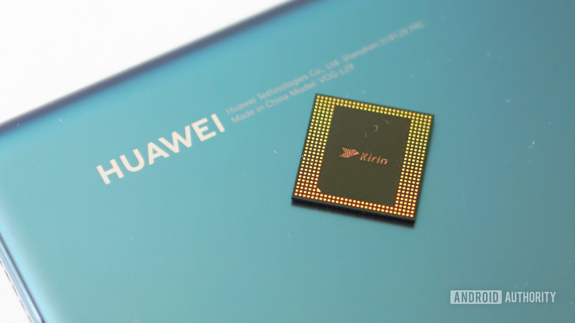 Kirin 990 chipset with HUAWEI logo on phone