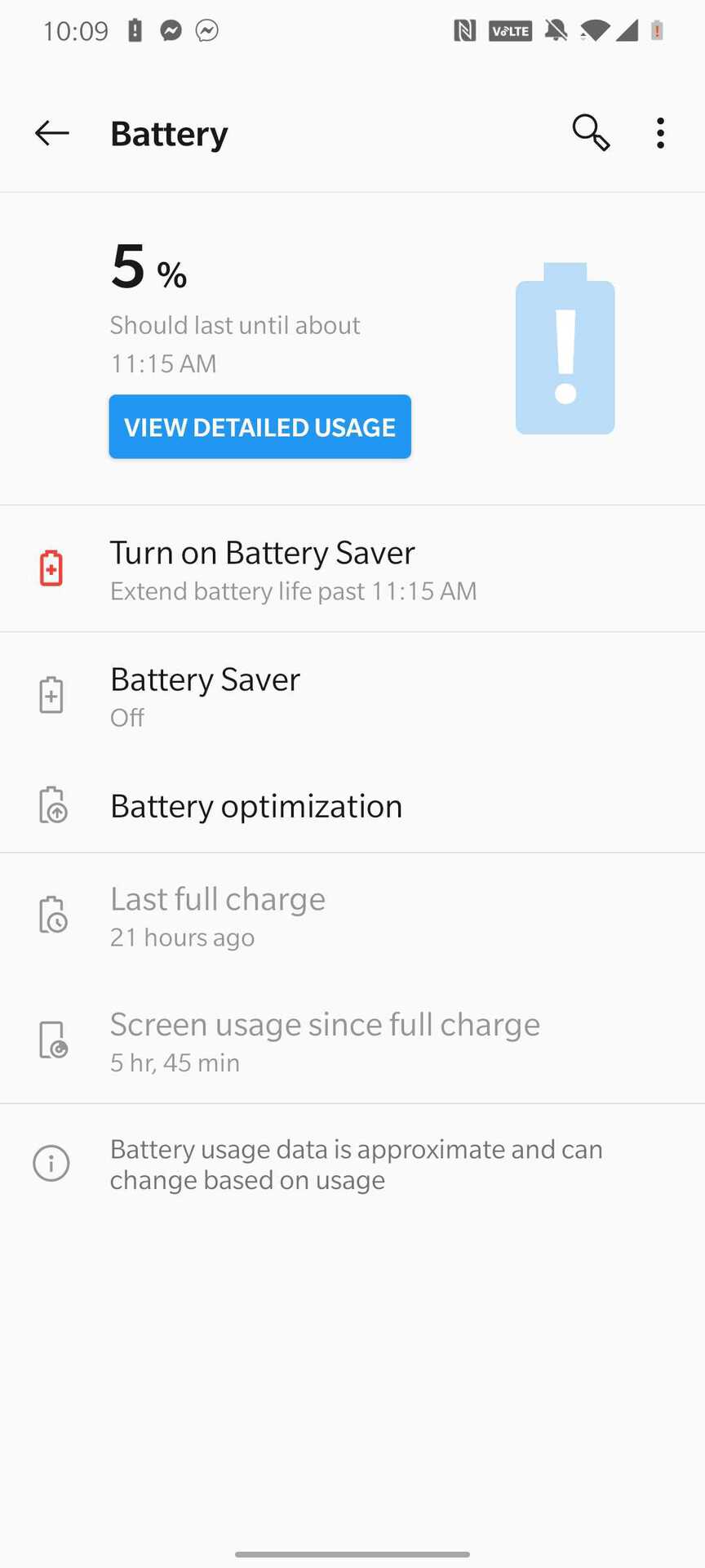 OnePlus 7T battery screen on time