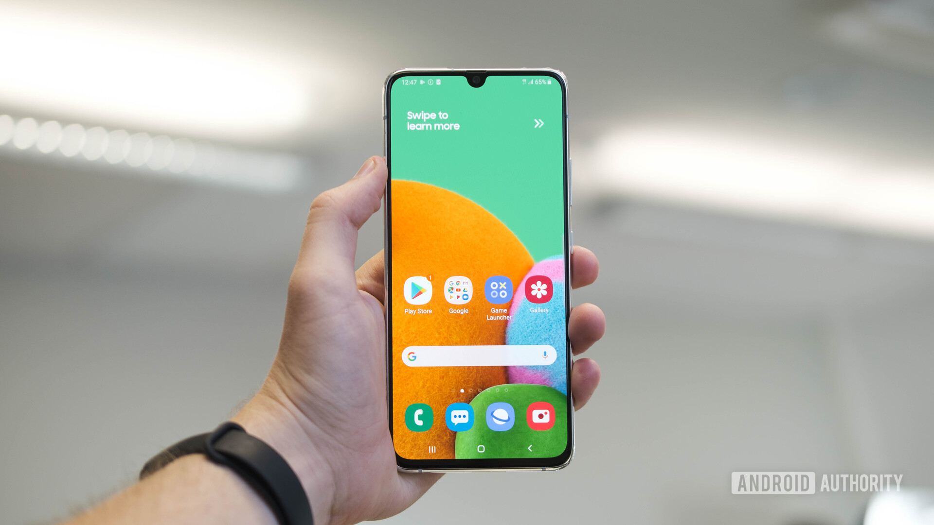 Samsung Galaxy A90 5G White front in hand