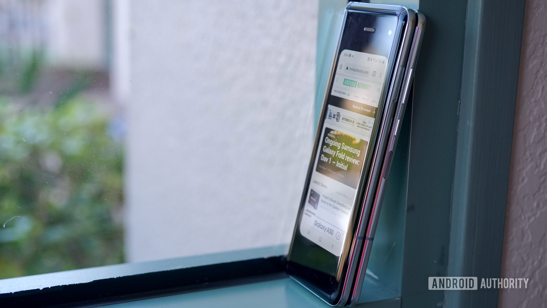 Samsung Galaxy Fold Review window sill