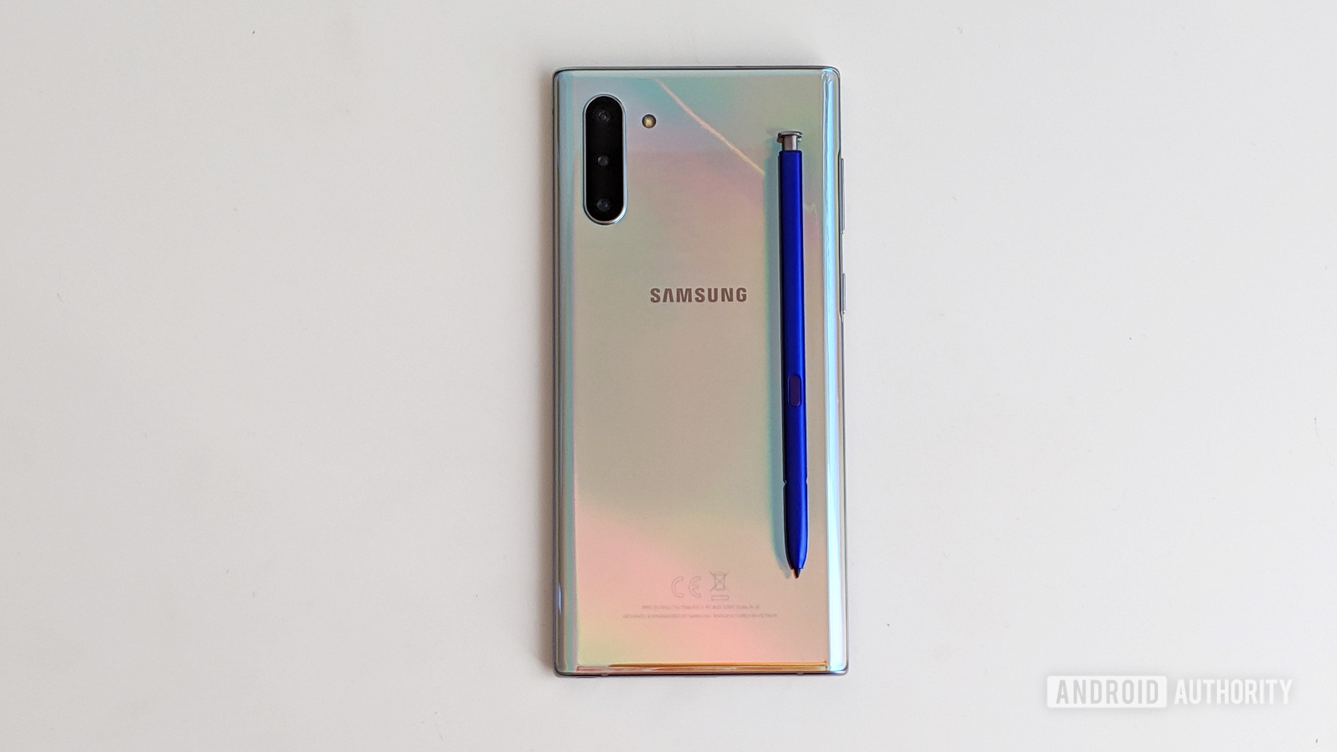 Samsung Galaxy Note 10 back view with S Pen