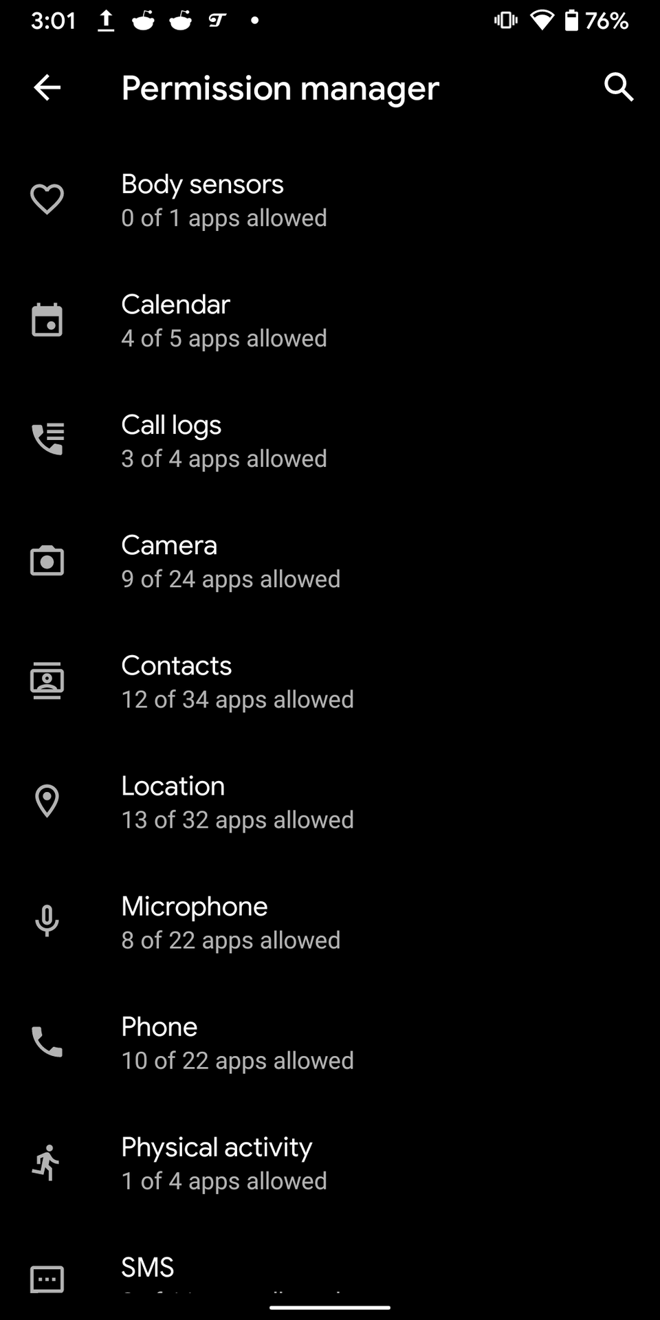 Android 10 Permissions Manager