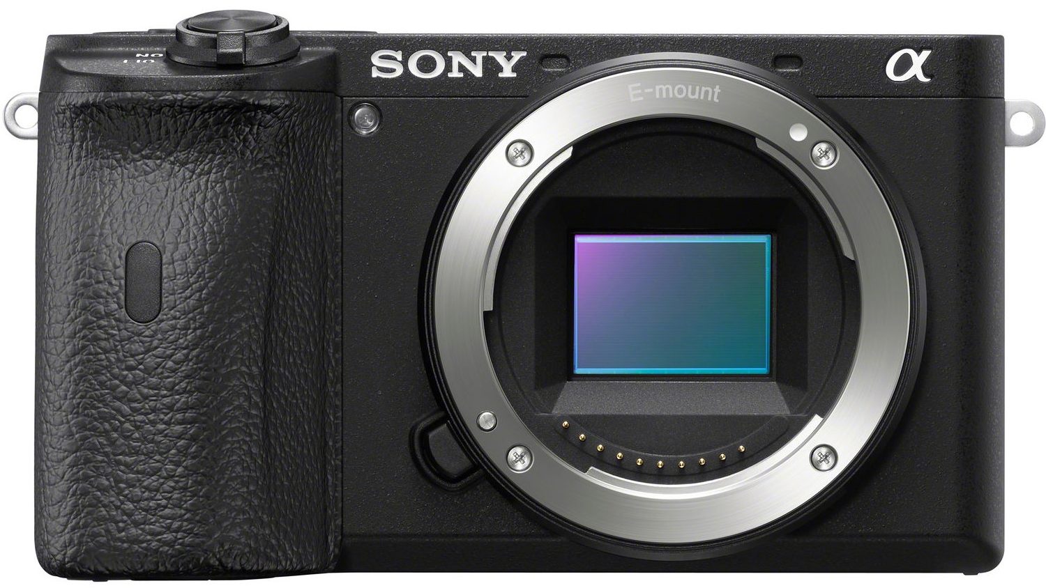 Sony A6600 without a lens on showing sensor.