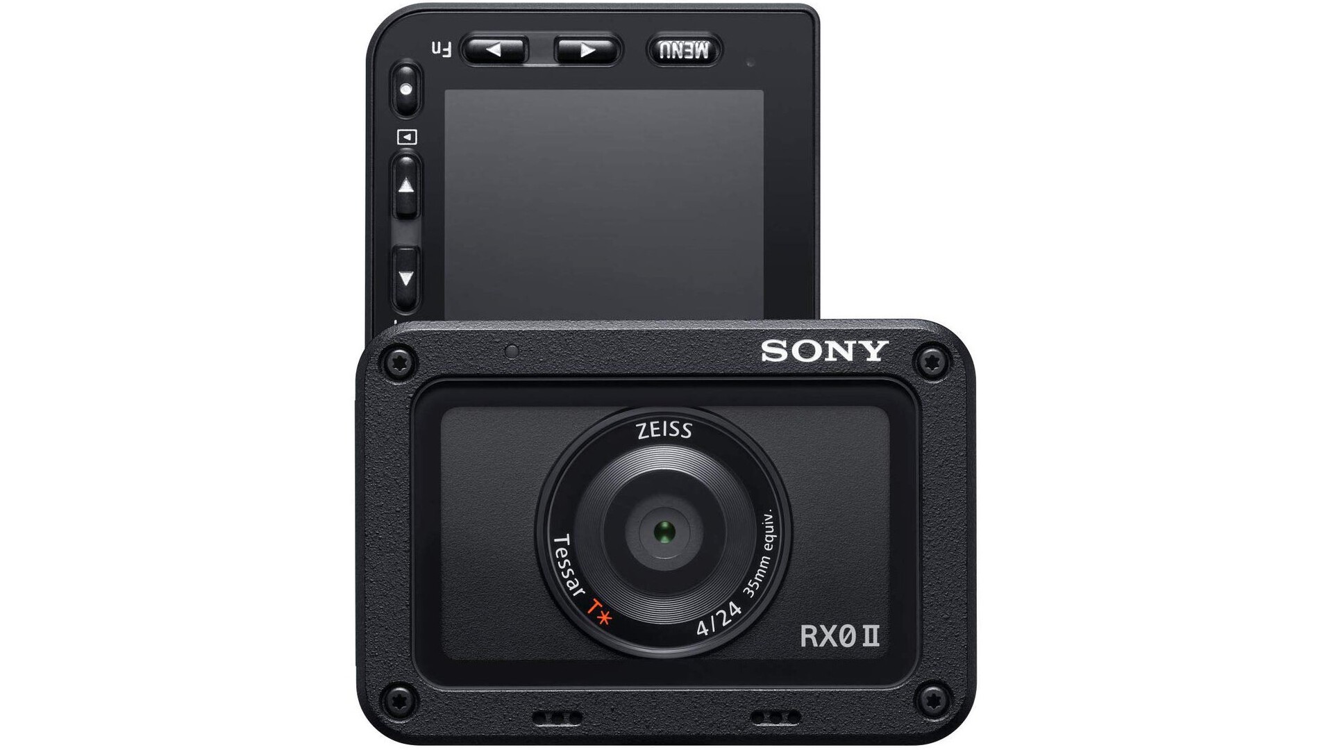 Sony RX0 II with screen flipped up.