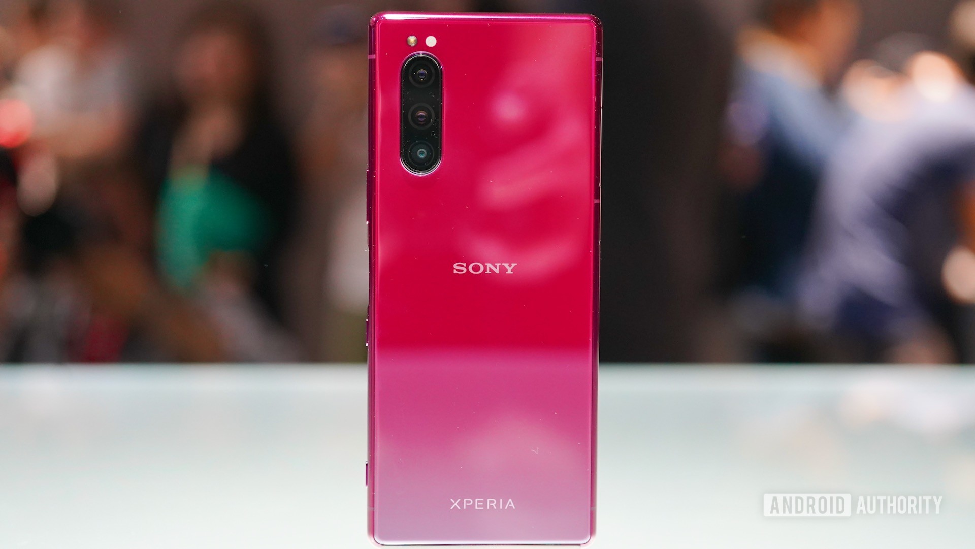 Sony Xperia 5 red standing alone