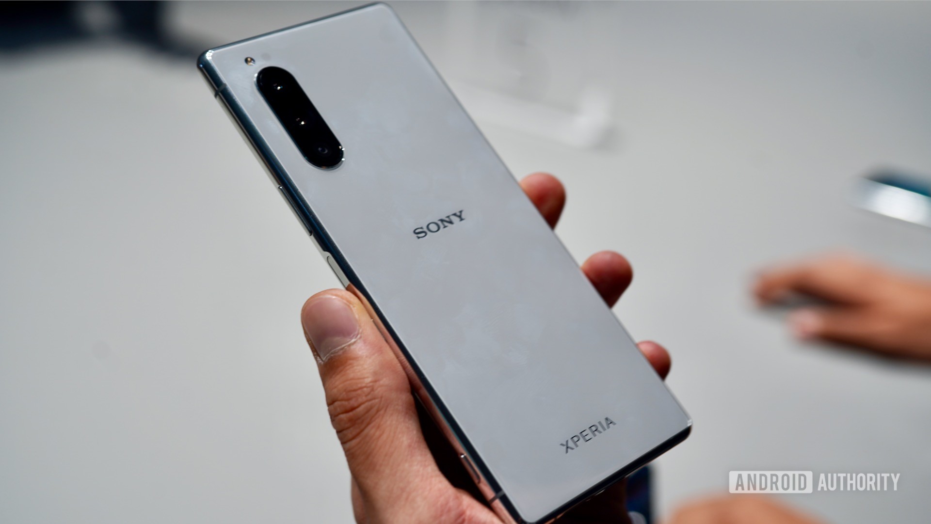 Sony Xperia 5 white in hand