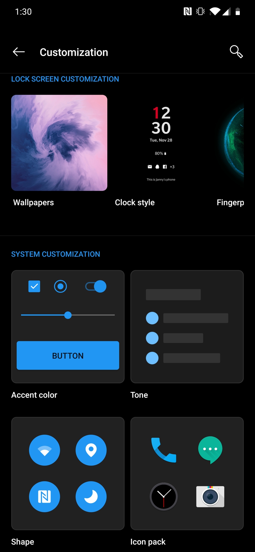 android 10 oneplus 7 pro customization menu