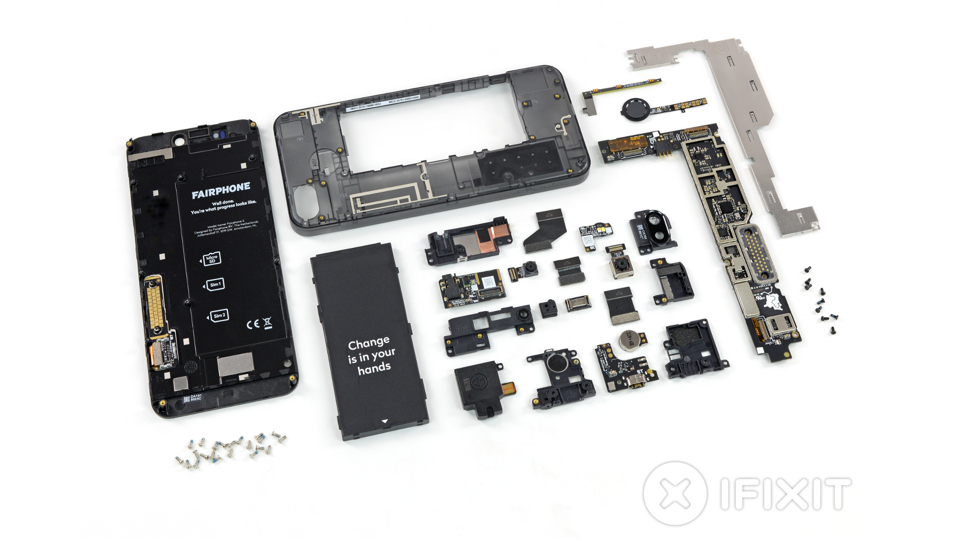 The Fairphone 3 teardown via iFixit.