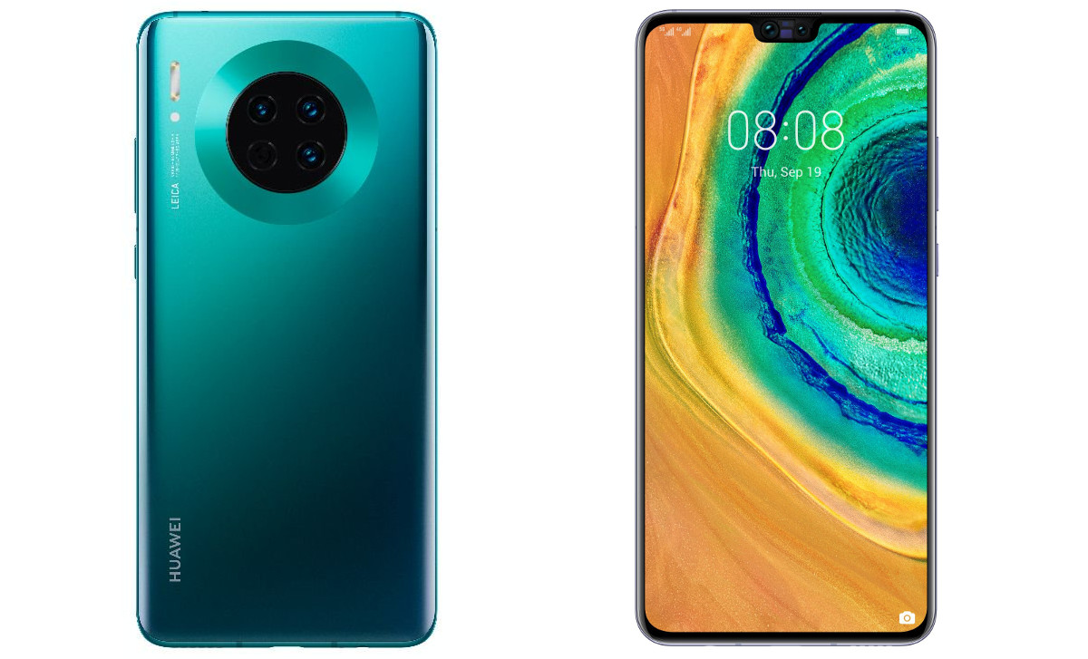 A composite of the HUAWEI Mate 30.
