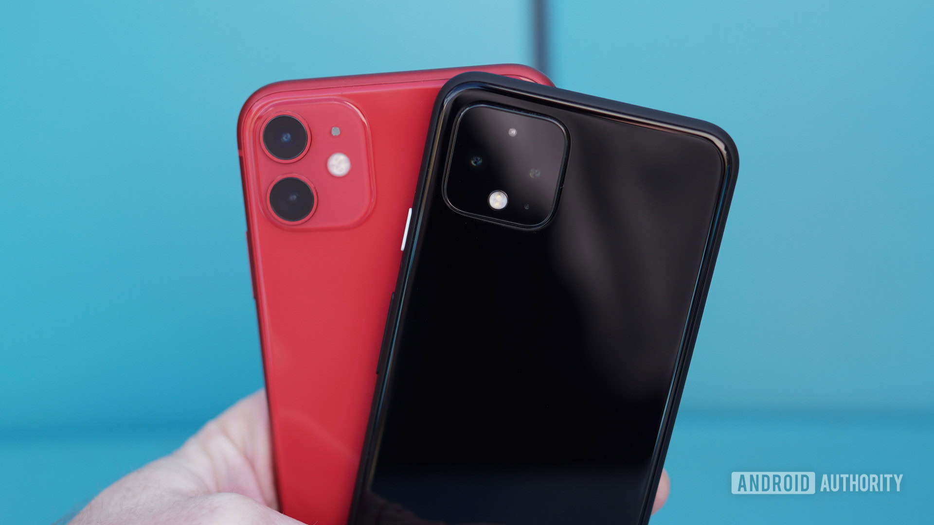 Apple iPhone 11 vs Google Pixel 4 in hand