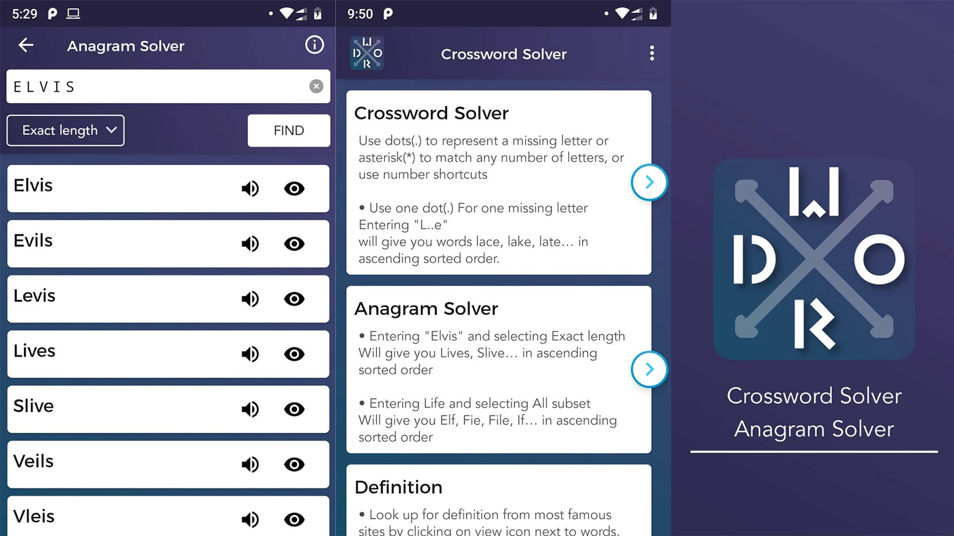 Crossword Solver lithiumapps screenshot for the best crossword solvers for android