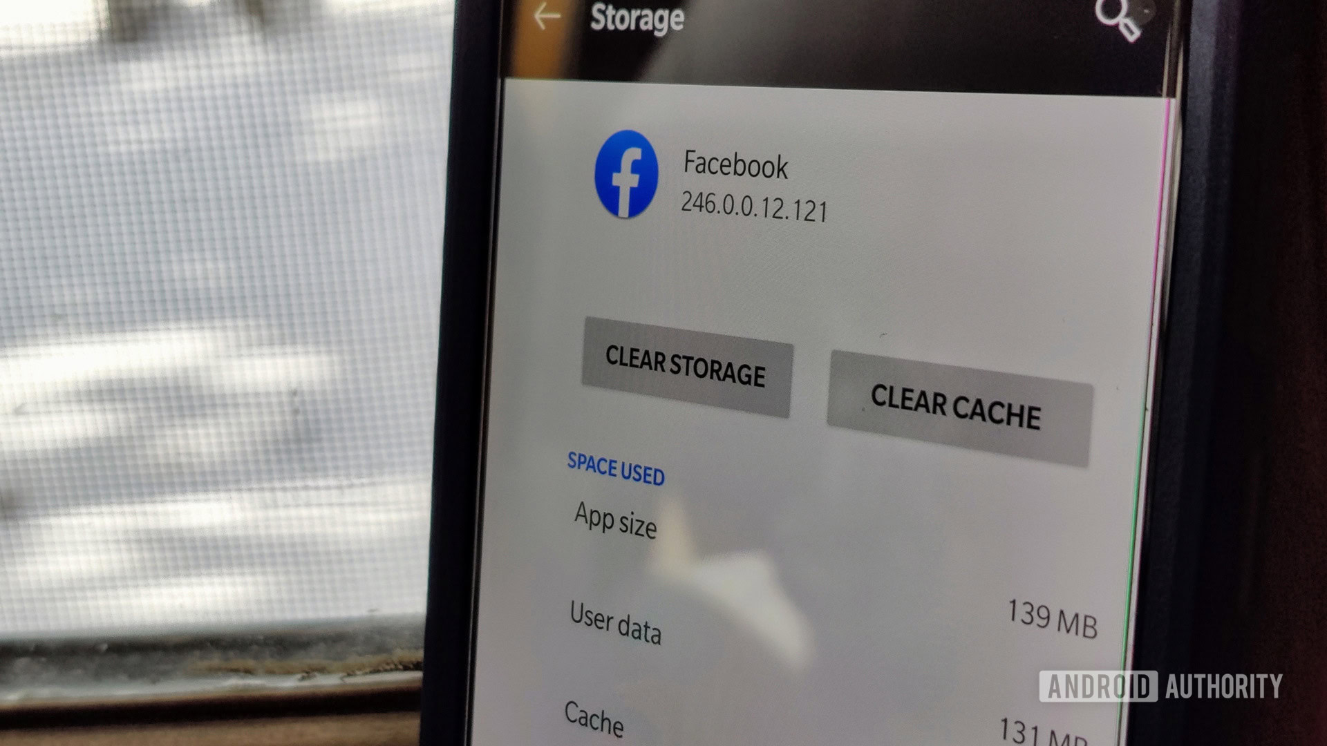 Facebook app cache in Settings 1